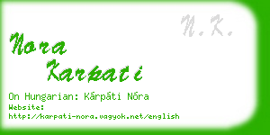 nora karpati business card